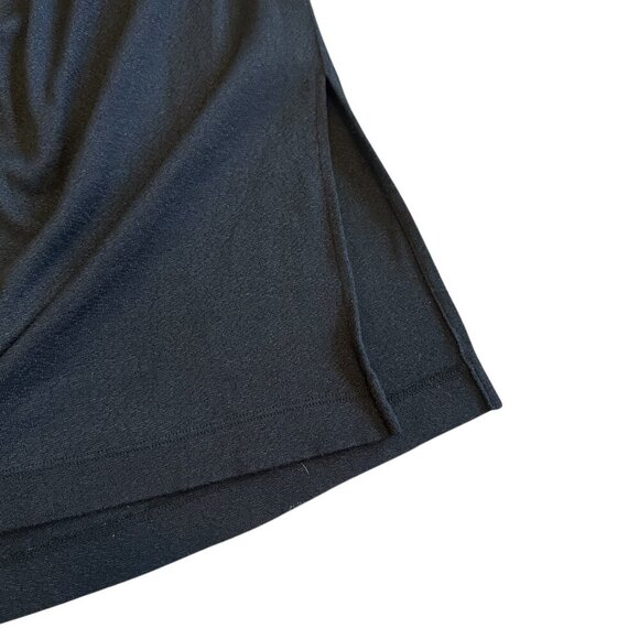 Michael Stars Black One Shoulder Dress Long Sleeve Ruched Stretch Size Large - Picture 6 of 13